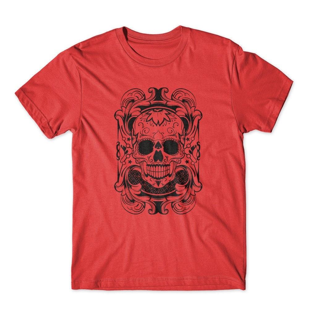 Floral Skull 4 T-Shirt. 100% Cotton Premium Tee New S разноцветный