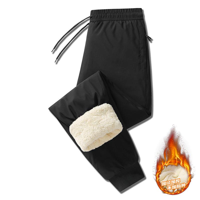 

Men s Winter Warm Sports Pants Waterproof Outdoor Thick Cashmere Pants Casual Loose Drawstring Thick Large Size Jogging Pants M