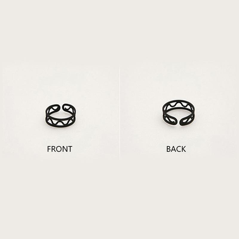 3pcs /Set Punk Multilayer Hollow Cross Midi Finger Tip Rings Female Black Stack Plain Above Knuckle Ring Set For Women Gift