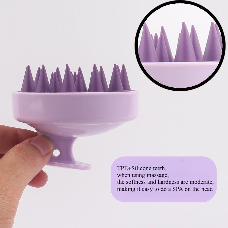 Silicone Shampoo Scalp Hair Massager Head Body Scalp Massage Brush Scalp Massage Brush Comb Magic Handle Brush Spa Massage Brush