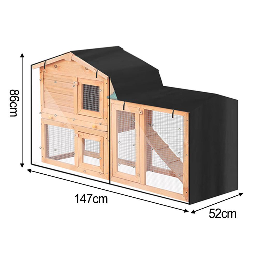 Indoor Guinea Pig Hutch Cover Accommodates Various Door Combinations Adjustable String Hem Clear Front Folding