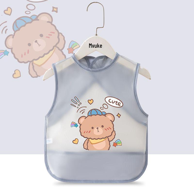 Waterproof Unisex Baby Bib: Anti-Stain Sleeveless Smock for Kids, Reversible Protective Wear.