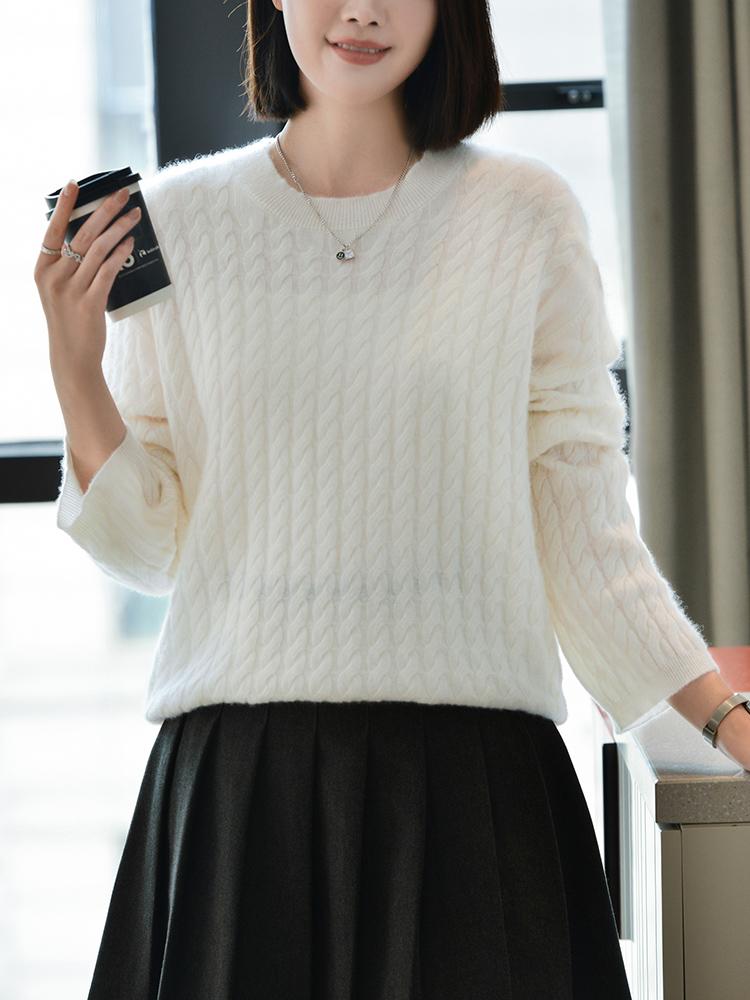 Women's Cashmere Sweater Qinghe Cashmere 30% Cashmere 70% Wool Autumn and Winter Cashmere Pullover Soft and Warm