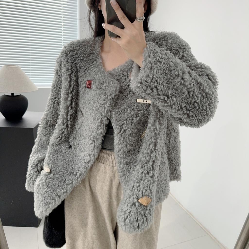 New Environmentally Friendly Fur Coat Fur Medium and Long Wool Coat