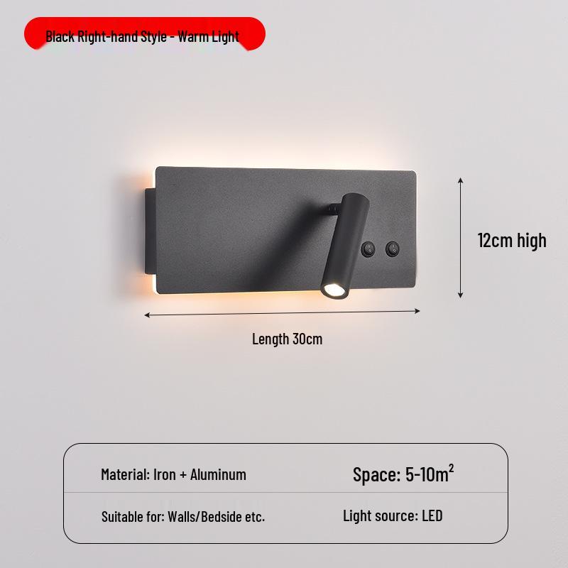 USB Wall Lamp: Modern LED Bedside Reading Light for Living Room, Guest Room, or Hotel