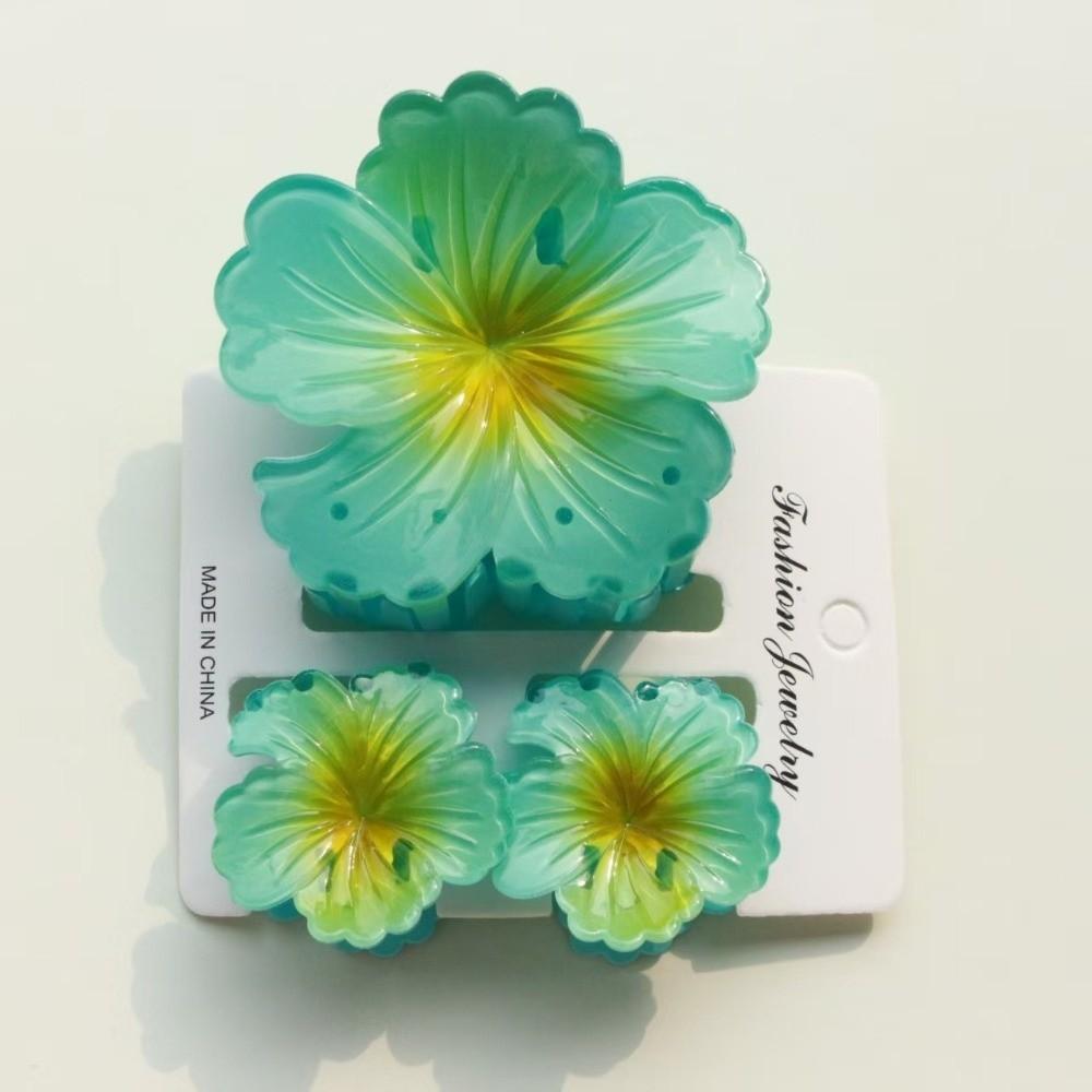 3Pcs/Set Gradient Hawaiian Flower Hair Clip Hibiscus Hair Clips New Hairpin  Summer Hair Accessories