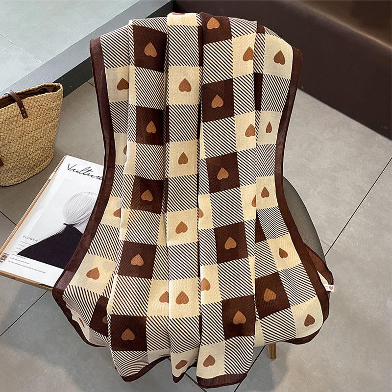 Women Scarf Flower Print Hijab Soft Shawls And Wraps Tessale Female Foulard Designer Pashmina Bandana Headscarf