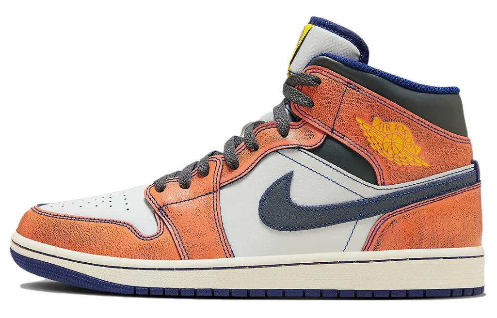 Jordan 1 Mid SE Summit White Crimson Bliss Deep Royal Blue Iron Grey 42.5
