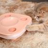 PP Multifunction Cat Feeder Toy Puzzle with 2-Inch Track, Amusement Plate, Blue Food Basin Bowl