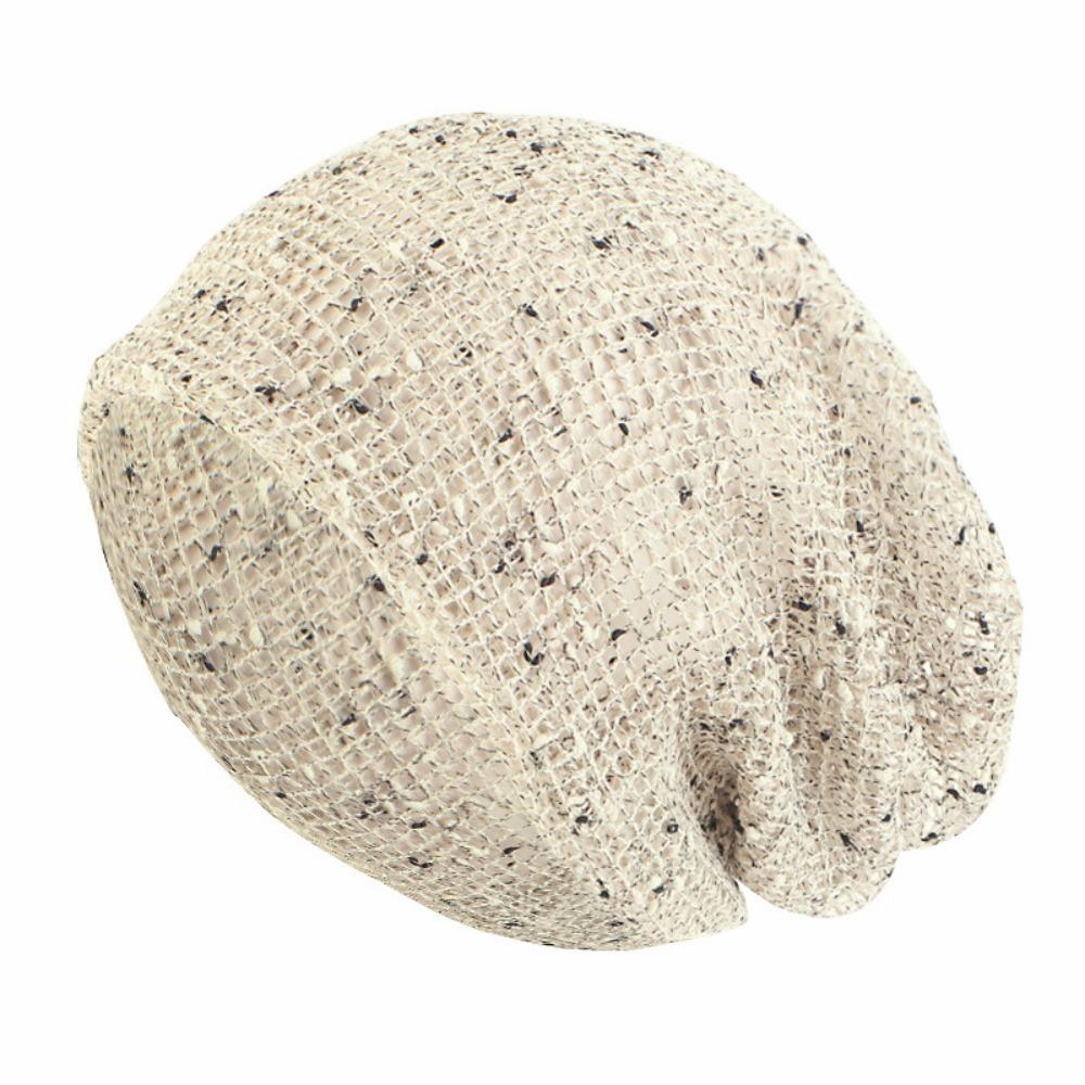 

Double Used Twist Woven Hat Mesh Beanie Cap New Hood Hat Ladies бежевый