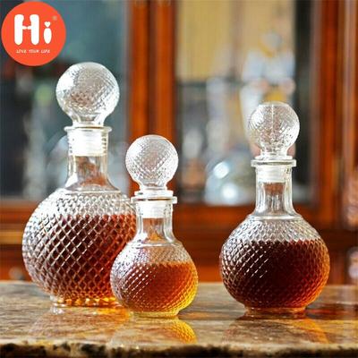 Hi Home Bar Round Ball Shape Crystal Whiskey Wine Beer Drinking Glass Bottle Decanter Whiskey Liquor Carafe Water Jug Barware Tools