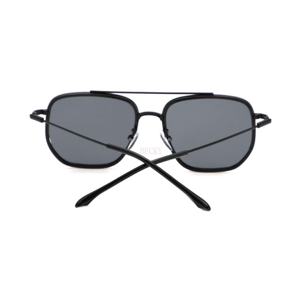 Lightweight Comfortable Durable High Quality Timeless Retro Travel Friendly Alloy Metal Square Shaped Male Sun Glasses