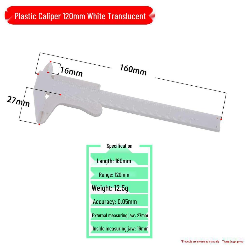 Plastic Vernier Caliper 0-150mm Measuring Tool for Students