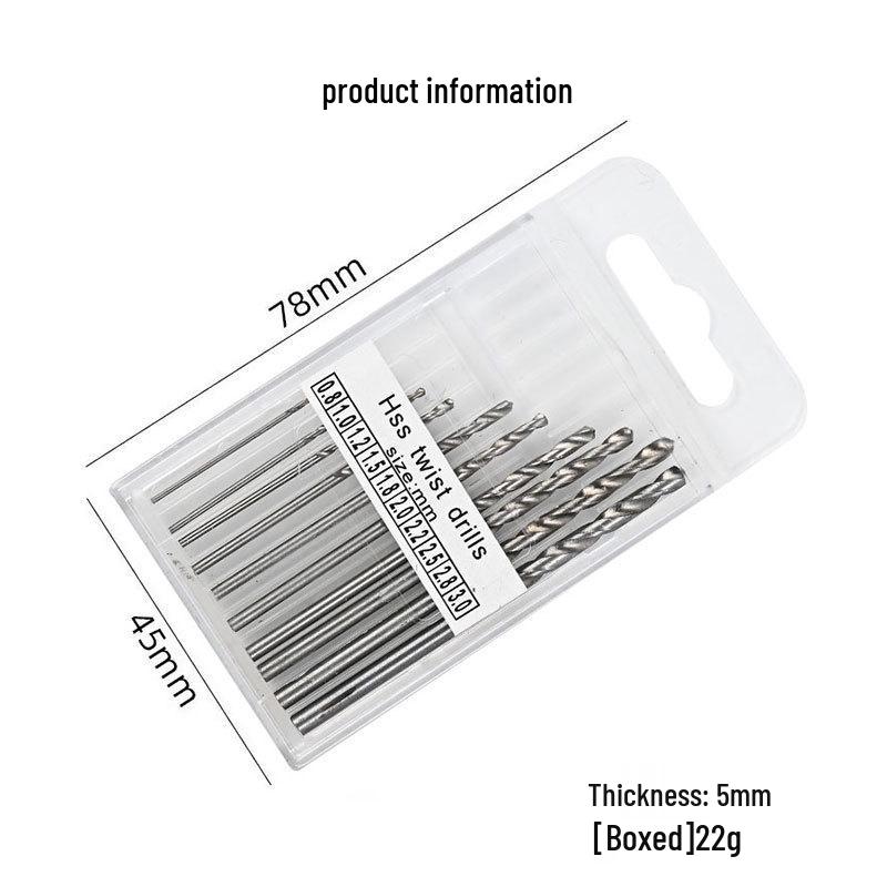 10pc Wenwan High-Speed Steel Twist Hand Drill Bit Set