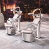 Electroplated Crystal Platform Heels – Women's Nightclub and Runway Sandals