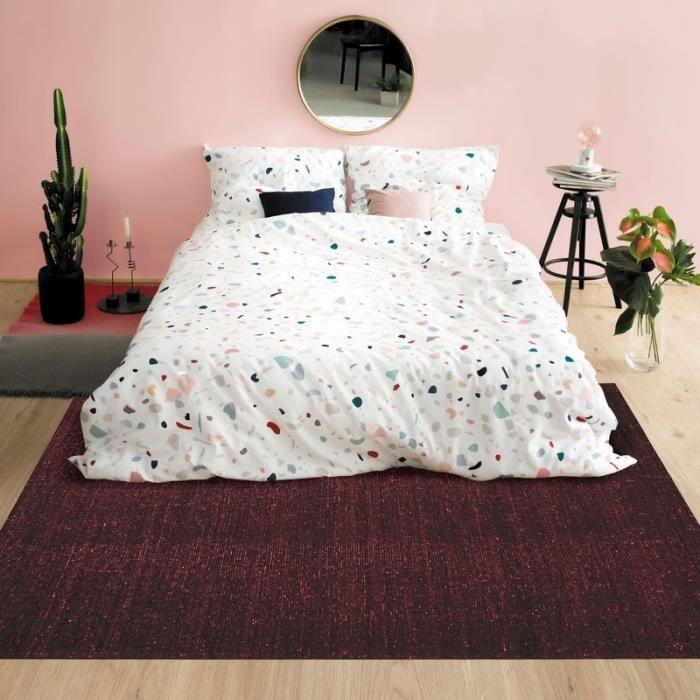 Tapis en laine et coton rouge foncé 160x230