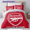 Arsenal F Custom Name Pattern Bedding,Quilt Set Quilt Cover Pillowcase Home Birthday Gift(1 * Duvet Cover + 2 * Pillowcase, Without Core)