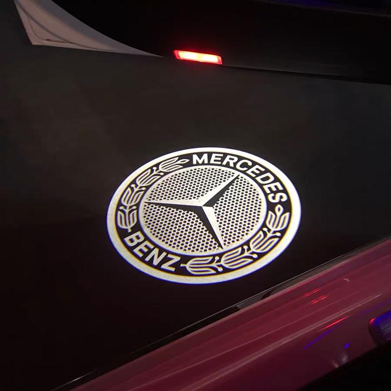 For Benz S-W222PCS Car Door Emblem LED Light Welcome Lamp Wireless Laser Projector For Mercedes Benz B/C/E/S Class A Class C200L GLC GLK CLA