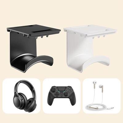 2 Pezzi Supporto Universale per Cuffie in Plastica Sotto Scrivania Gancio Adesivo a Parete Rastrelliera Porta Cuffie per Auricolari da Gaming
