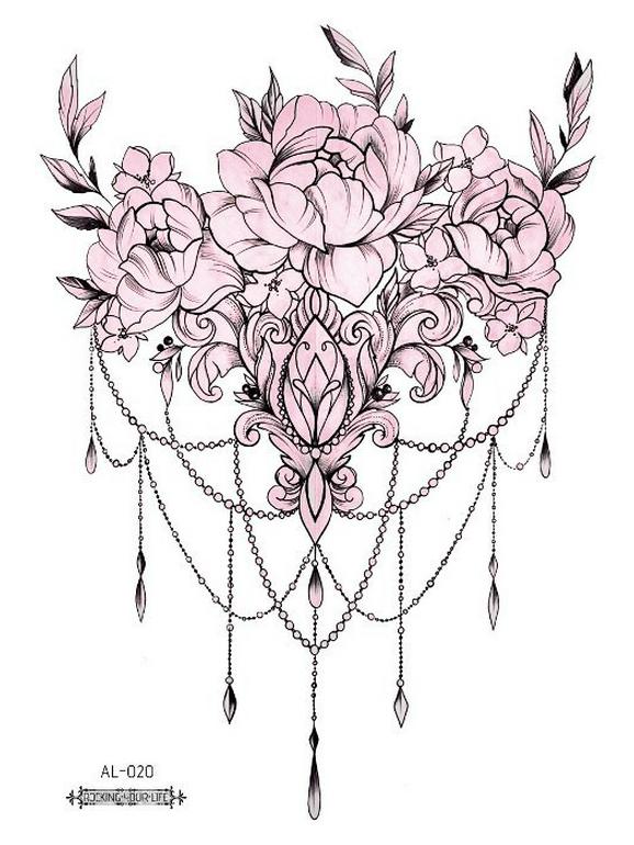 Naklejka tatuażowa wodoodporna Rekalong Goddess Floral na ramię i klatkę piersiową