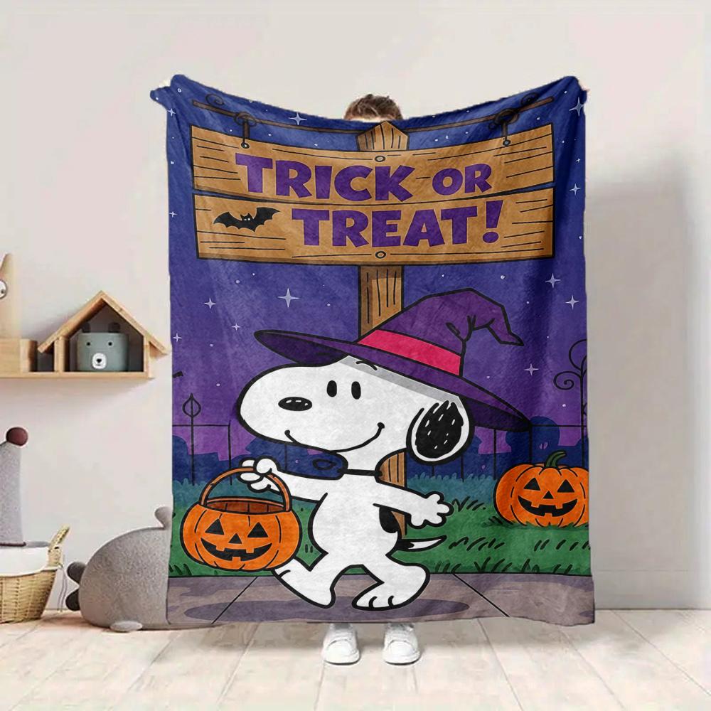 1Pc Snoopy'S Halloween Adventure Blanket Soft And Comfortable Casual Warm Camping Travel Christmas Halloween Gift M91797