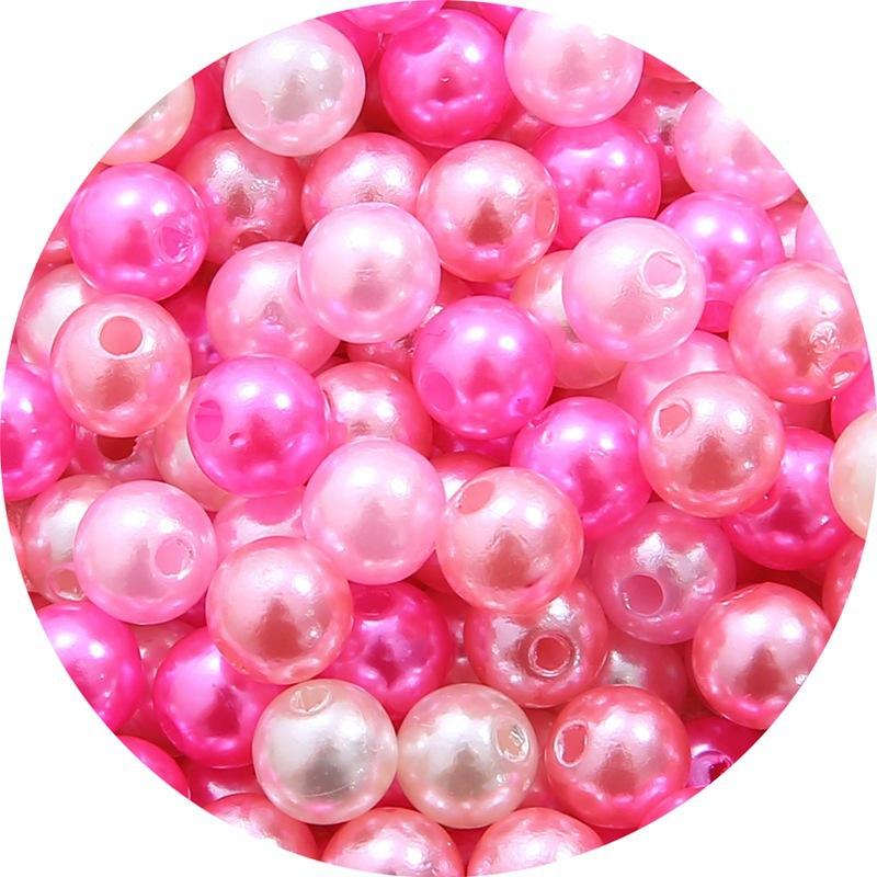 

Color Abs Perforated Imitation Pearl Loose Beads Diy Hand-Woven Beaded Bracelet Homemade Jewelry Material 8mm about 100 pieces/bag