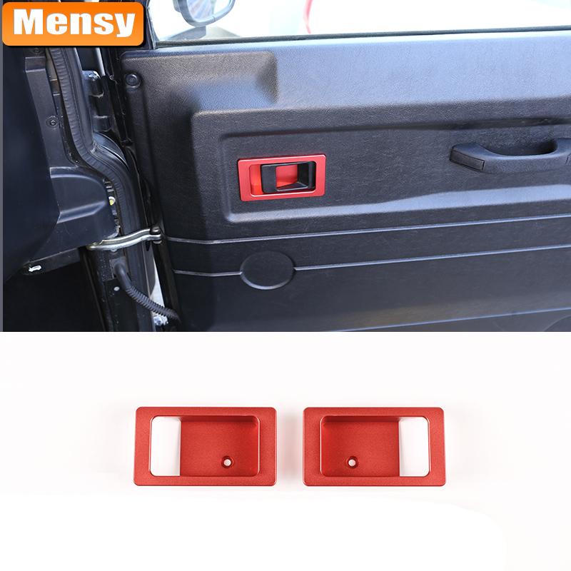For Land Rover Defender 90 110 130 2004-2019 Aluminum Alloy Car Door Lock Pin Inner Handle Frame Decoration Cover Car Accessory