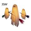 Hanging Ceiling Party Accents 3 Pcs Halloween Ghost Decorations, Spooky with Broom, Lighted Yard Ornaments Large Flying White for Tree Porch