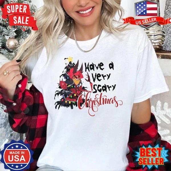 Alastor Hazbin Hotel Christmas Shirt, Xmas Hazbin Hotel T-Shirt S-5XL 2XL