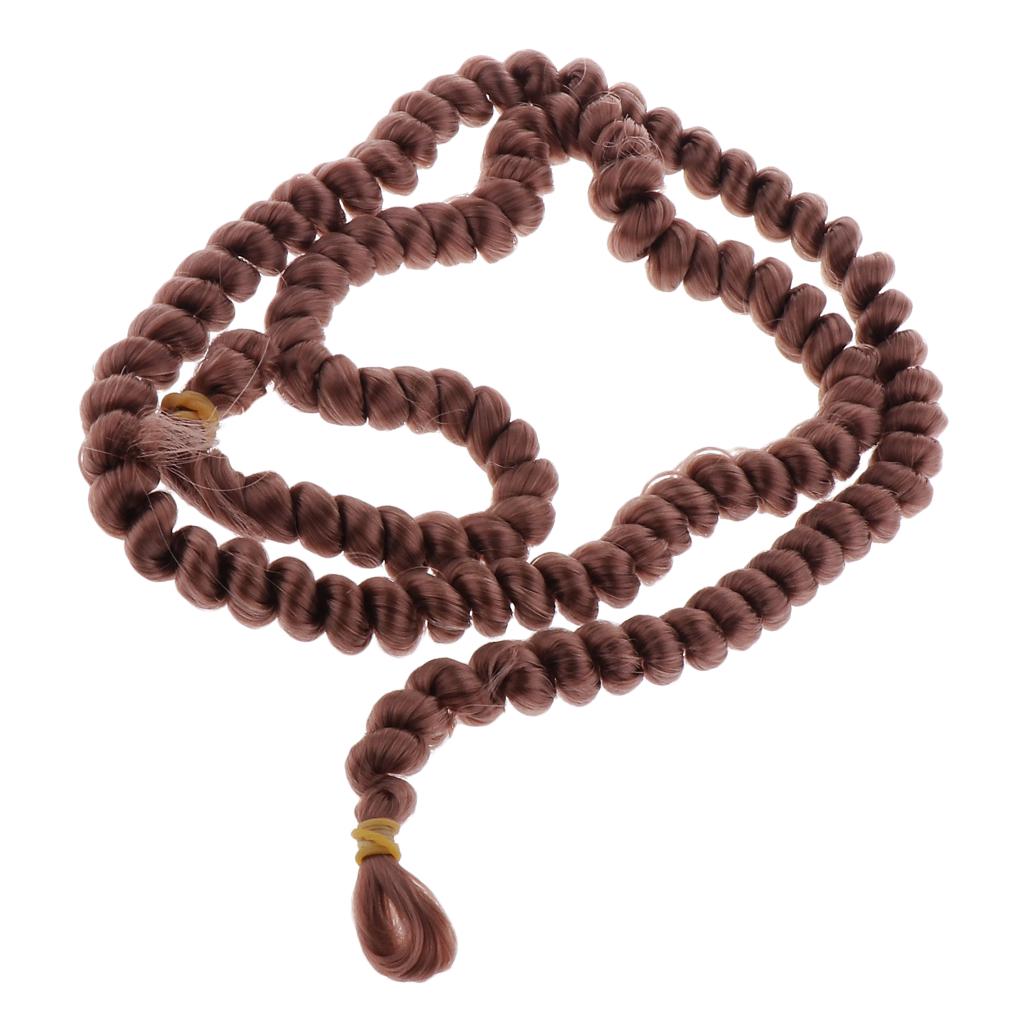 1m Fashion Girl Doll Curly Wig Hairpiece for BJD DIY Accs Red Coffee