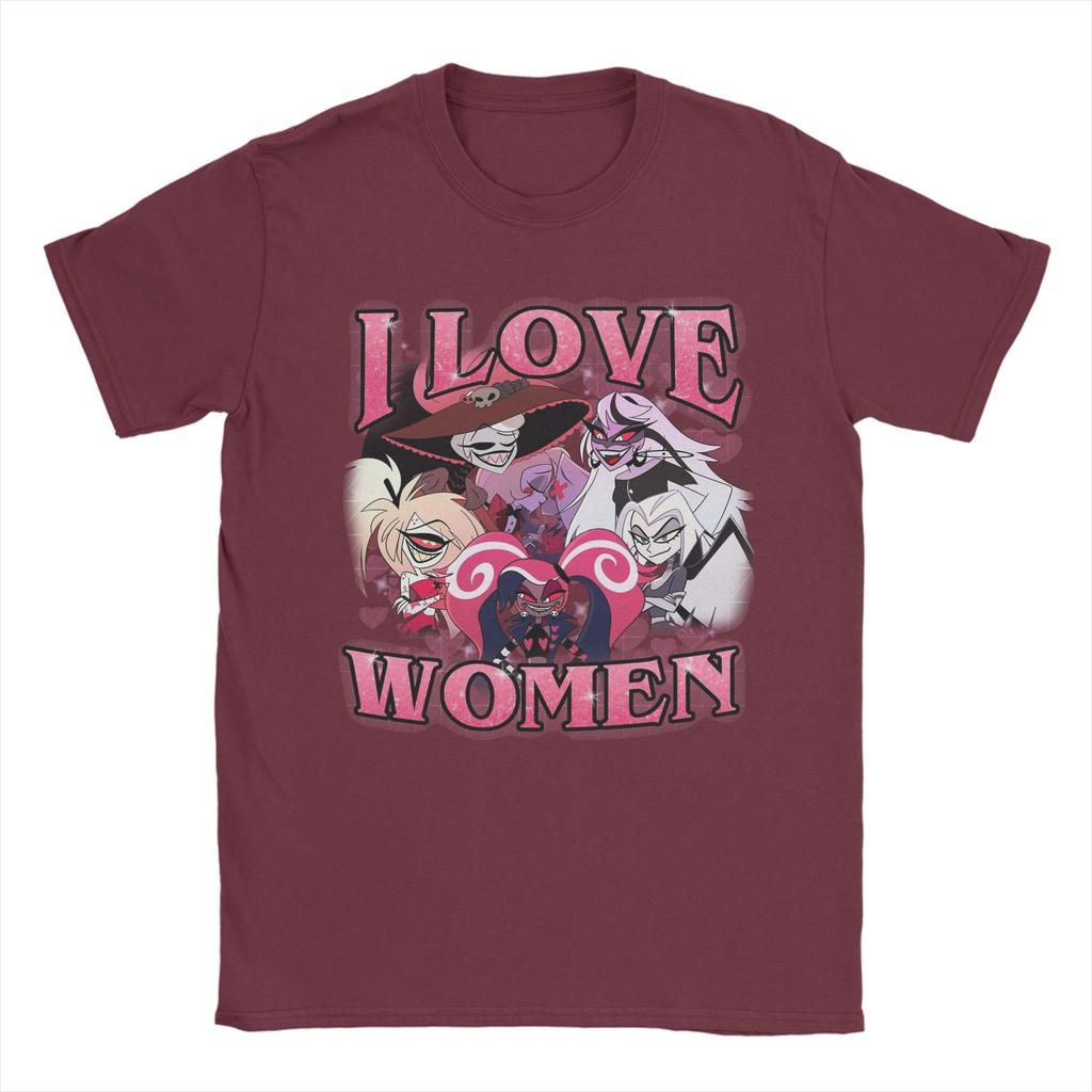 Hazbined Hoteled I love women T Shirt for Men 100% Cotton for Male T-Shirts Round Collar Tees Short Sleeve Tops Plus Size