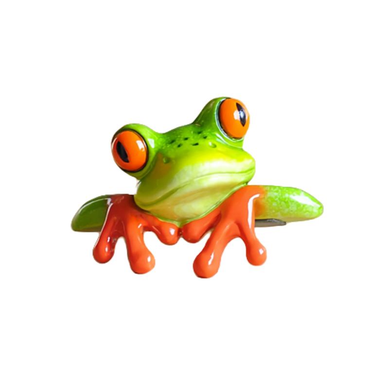 Creative 3D Frog Figurine Office Computer Decoration Car Decor Funny Peep Frog Statue Home TV Ornament Garden Bonsai Miniatures