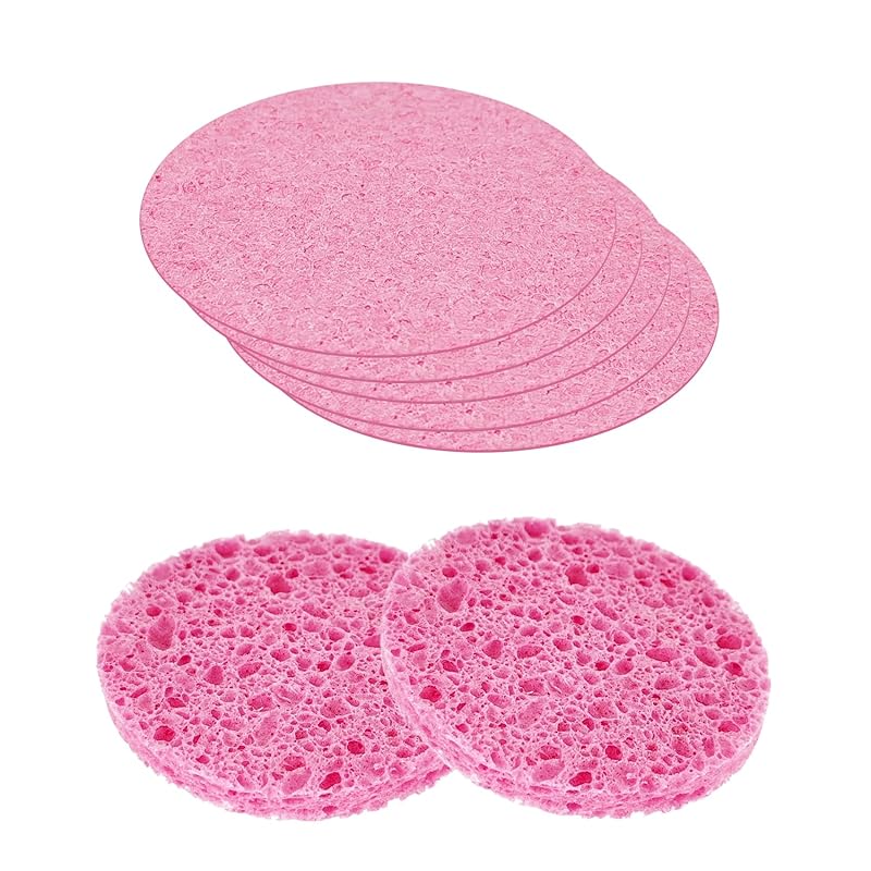 10 PCS Compressed Facial Sponges Round Soft Pads, for Facial Cleansing and Exfoliating and Makeup Remover, Reusable. (Size 2)