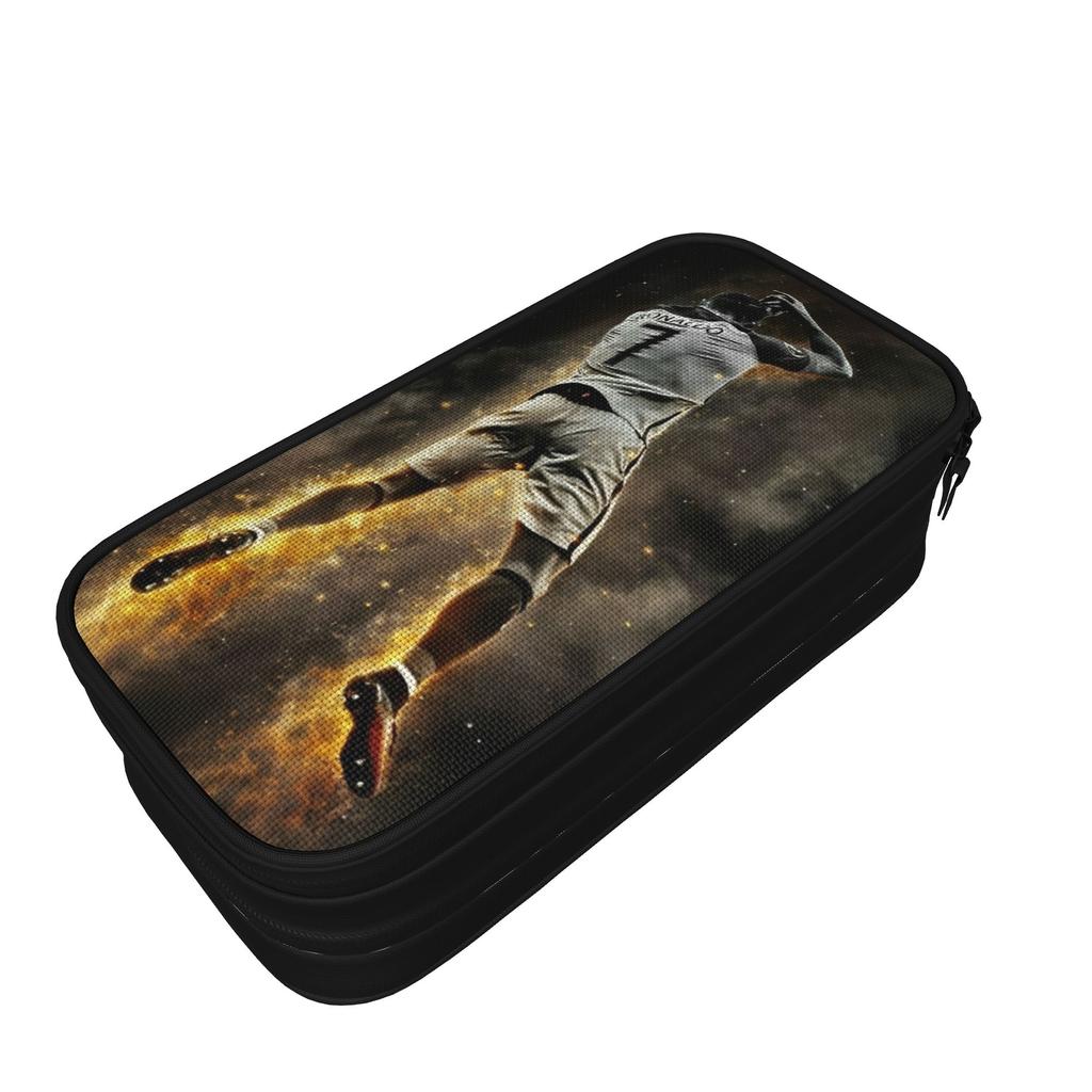 New CR7 Football Pencil Cases Ronaldos Pencilcases Pen for Student Big Capacity Bag School Supplies Gift Stationery