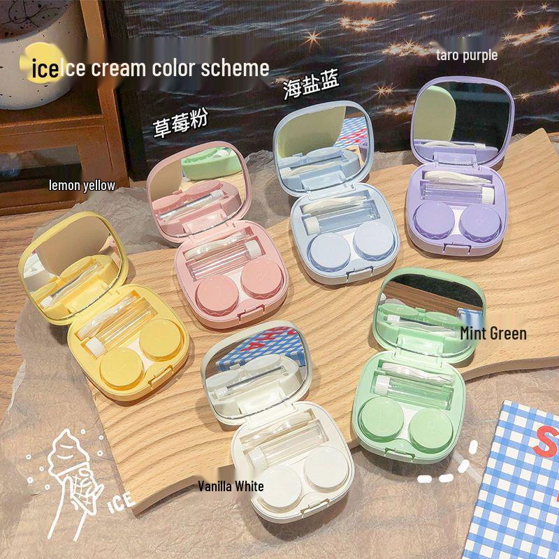 Macaron Farbiges Kontaktlinsenetui: Tragbare, stilvolle, hochwertige Aufbewahrungsbox mit kostenlosem Versand