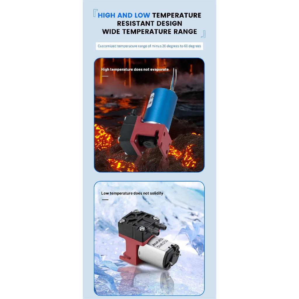 8000 Hours Lifetime Brushless Motor 5V DC Mini Gas Pump Small Sampling Silent Micro Vacuum Diaphragm Air Pump