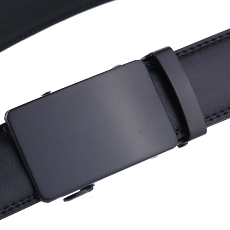 Men'S Automatic Buckle Belt Slip Buckle Business Casual Leather Waist Belt