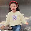 Girls Spring Cartoon Print Sweatshirt Stylish Long Sleeve Top For Kids Fashionable Outerwear
