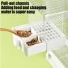 Transparent Parrot Bath Bottom Drawer Splash Proof Birdbath Feeder Food Holder Box Multi-functional Parakeet Shower