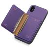 Pro iPhone X/XS Pouzdro Slot na karty Textura telete PU+ PC+TPU Kryt na telefon se stojánkem