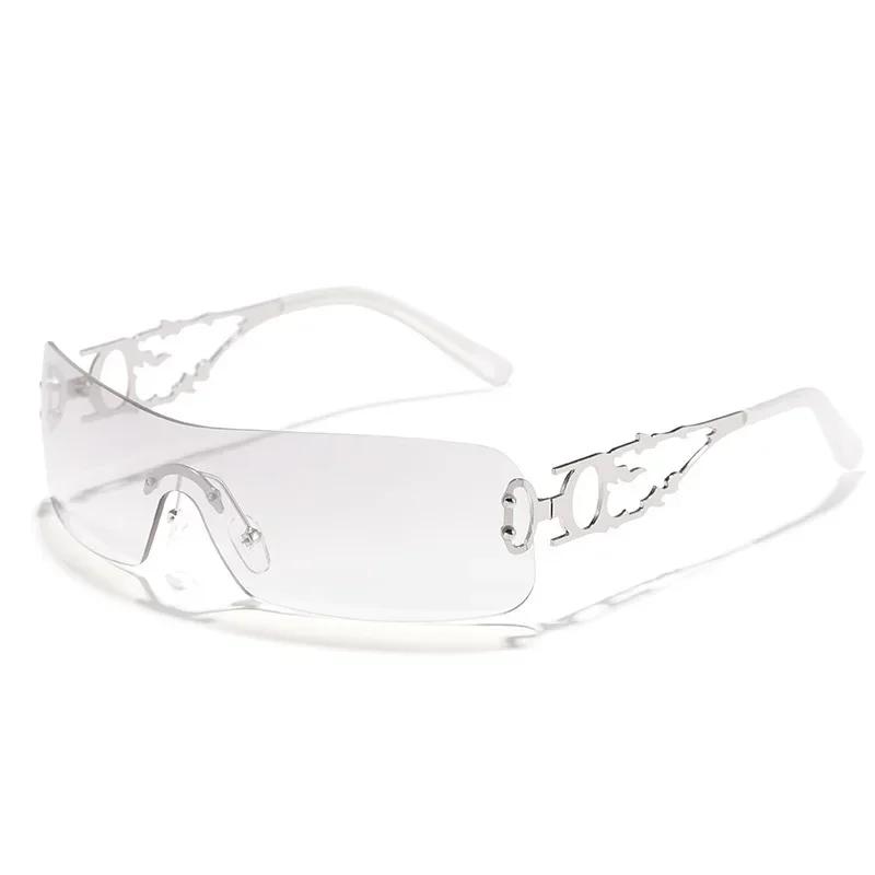 Unisex Rimless Square Sunglasses Women Men Designer Brand Sun Glasses Female Male Colorful Metal Mirror