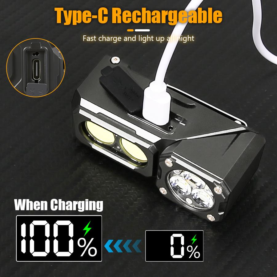 Rechargeable Fishing LED Headlamp with Sensor and Battery Indicator Super Bright Camping Light Using XPG Lamp Beads Headlight