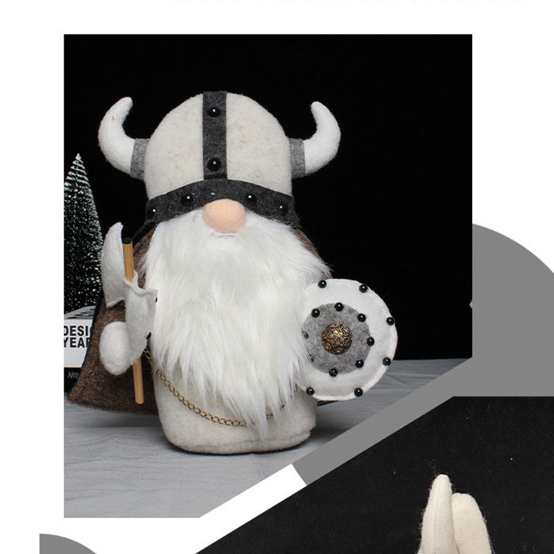 Peluche Viking Faruxue – Nain Guerrier Sans Visage – Décoration Table Ou étagère – Cadeau Original