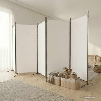 Vidaxl 5-Panel Room Divider, White, 433X180 Cm, Fabric