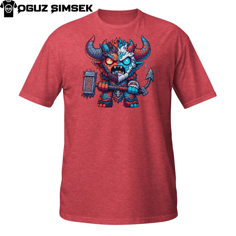 

Ice Minotaur Warrior T-Shirt | Horned Viking Monster Fantasy Battle Creature Tee L