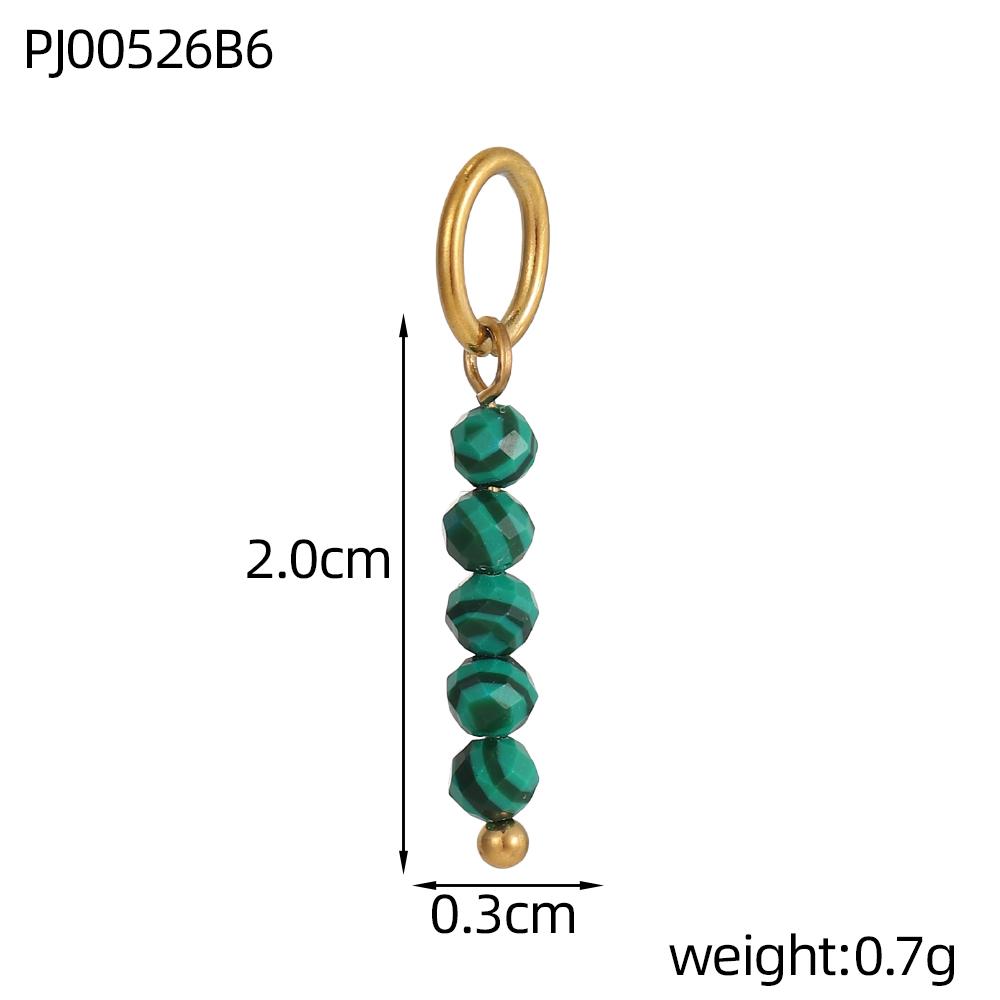 CARLIDANA2PCS Hot Sale Heart Colored Natural Stone Accessories Non Tarnish DIY Jewelry Plated Gold Stainless Steel Charm Pendant