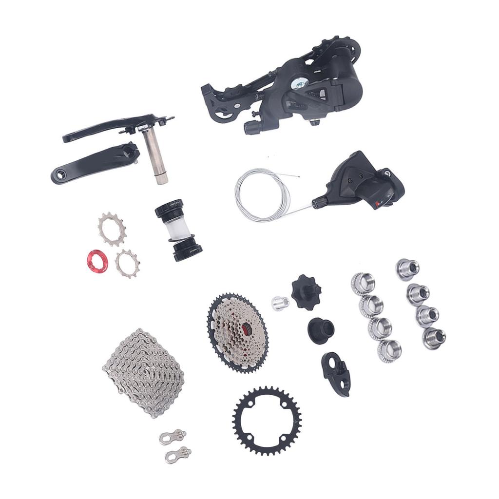 Sada 9rychlostního přehazování na kolo s 50T kazetou, sada řazení na kolo, přehazovačka, kliky, sada příslušenství pro úpravu, 36T převodník