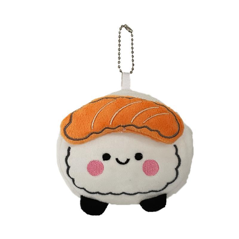 Cute Cartoon Salmon Sushi Sweet Shrimp Plush Coin Purse Creativity Earphone Bag Multi-Functional Zero Wallet Storage Bag Gift
