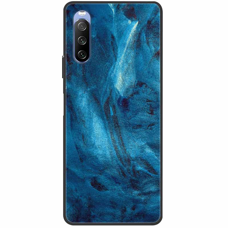 Soft Cover For Sony Xperia 10 III Case 5 III Soft Silicone Black Cases for Sony Xperia 1 III / Xperia1 XZ4 Covers Cool Marble