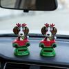 Swinging Solar Doll Car Ornament Funny Dog Figurines Car Dashboard Toys Shaking Head Doll Car Interior Decorations